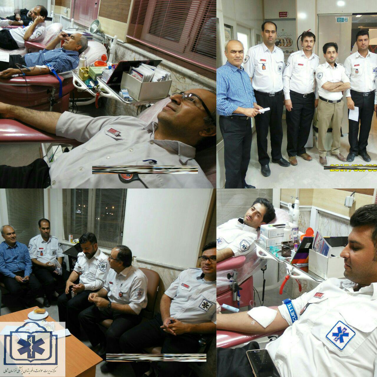 اهدای خون پرسنل اورژانس 115 به مناسبت لیالی قدر و روز جهانی اهدای خون
