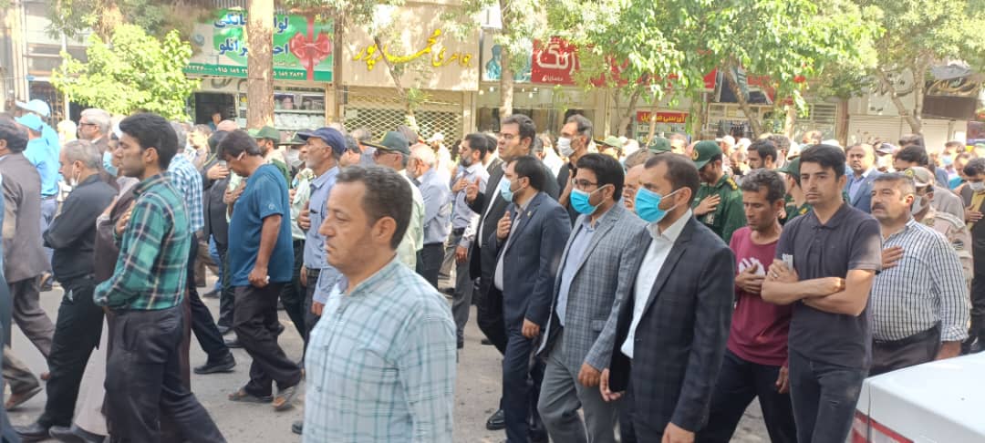 حضور مدیران و کارکنان دانشگاه در مراسم تشییع پیکر مطهر شهید یزدانی